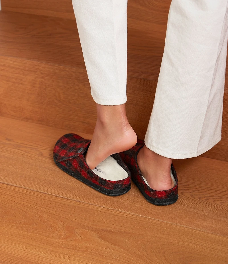 Birkenstock Women's Zermatt Plaid Shearling-Lined Slippers