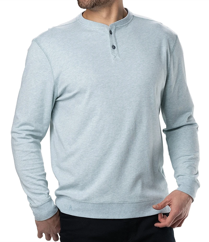 BLACK CLOVER Long Sleeve Henley Maddox Crew Neck Pullover