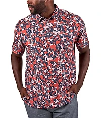 BLACK CLOVER Short Sleeve Brandy Red Camo Mix Polo