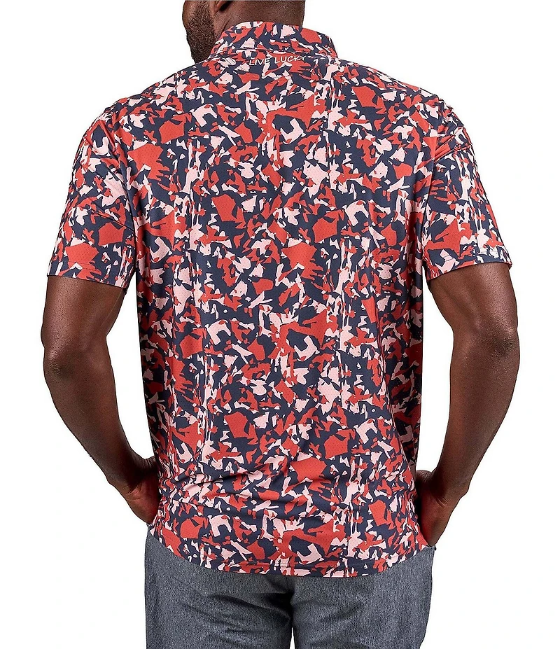 BLACK CLOVER Short Sleeve Brandy Red Camo Mix Polo