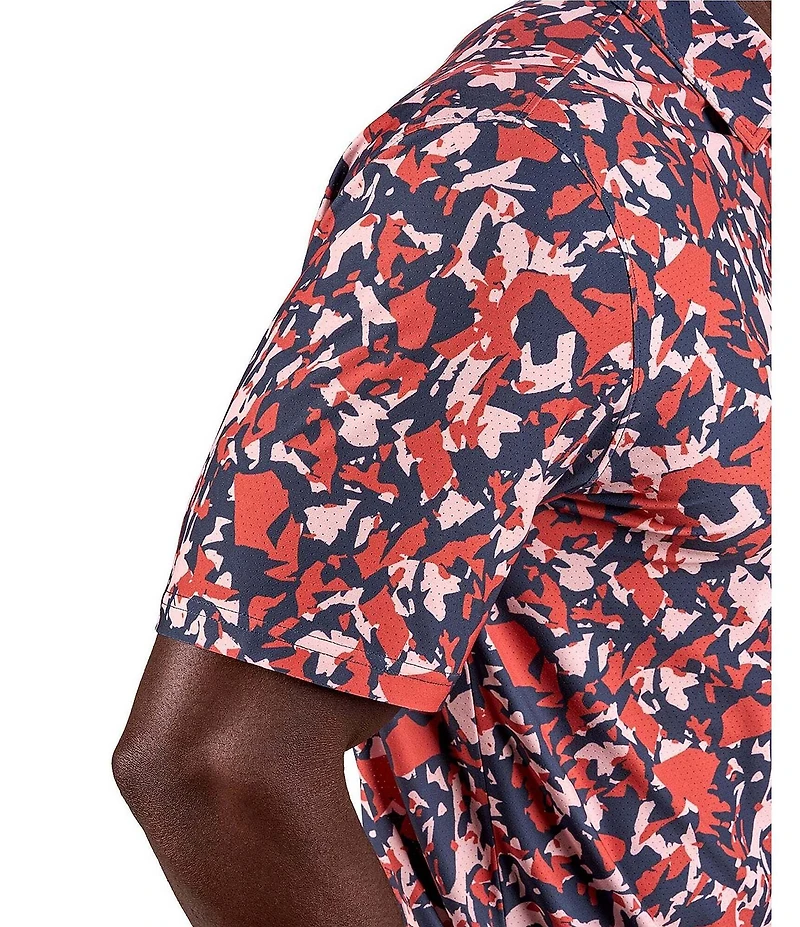 BLACK CLOVER Short Sleeve Brandy Red Camo Mix Polo