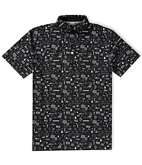 BLACK CLOVER Vacation Nation Short Sleeve Printed Polo Shirt