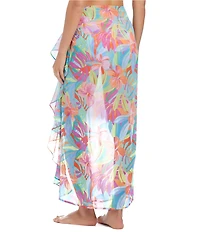 Bleu Rod Beattie Bellissimo Botanica Chiffon Long Sarong Swim Cover-Up