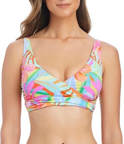 Bleu Rod Beattie Bellissimo Botanica Front Wrap Underwire Bra Swim Top