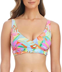 Bleu Rod Beattie Bellissimo Botanica Front Wrap Underwire Bra Swim Top