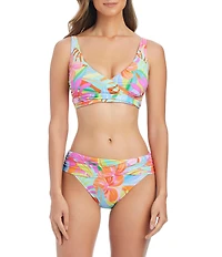 Bleu Rod Beattie Bellissimo Botanica Front Wrap Underwire Bra Swim Top