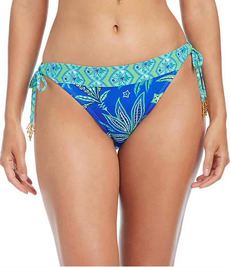 Bleu Rod Beattie Desert Bloom Floral Tie Side Hipster Swim Bottom