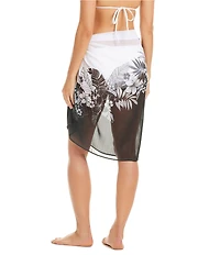 Bleu Rod Beattie Double Duty Floral Print Chiffon Pareo Sarong Swim Cover-Up
