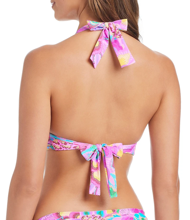 Bleu Rod Beattie Dream Weaver Floral Halterkini Swim Top
