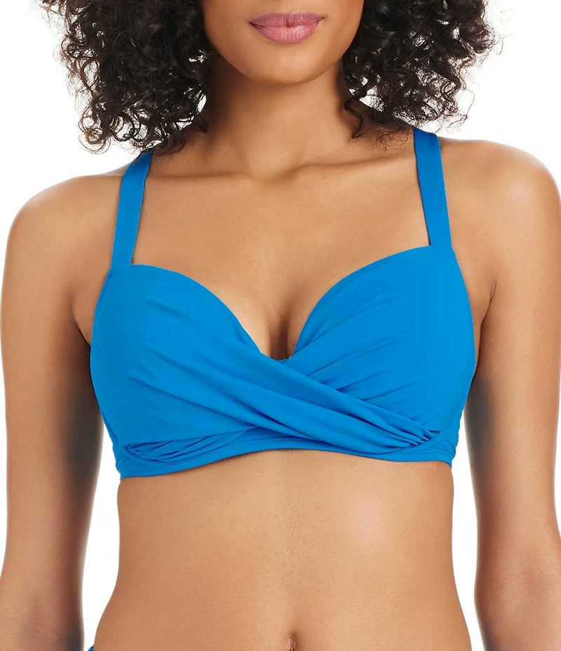 Bleu Rod Beattie Kore Over the Shoulder Bra Sized D Cup Underwire Swim Top