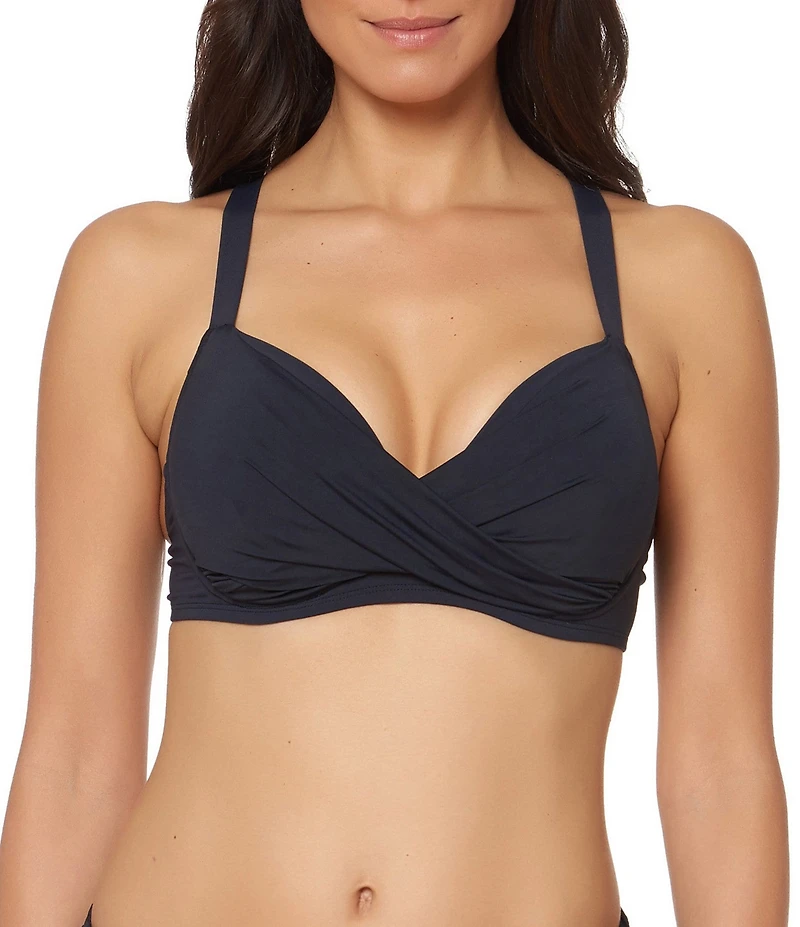 Bleu Rod Beattie Kore Over the Shoulder Bra Sized D Cup Underwire Swim Top