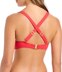 Bleu Rod Beattie Kore Over the Shoulder Bra Sized D Cup Underwire Swim Top