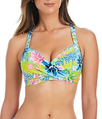 Bleu Rod Beattie Let's Get Away Front Twist Underwire D-Cup Bra Size Swim Top