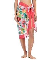 Bleu Rod Beattie Love Blooms Chiffon Pareo Swim Cover-Up