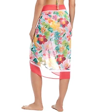 Bleu Rod Beattie Love Blooms Chiffon Pareo Swim Cover-Up