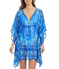 Bleu Rod Beattie Meet Me In Sorrento V-Neck Caftan Swim Cover-Up