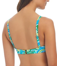 Bleu Rod Beattie More Is More Printed Sweetheart Neck Underwire Tie Front Swim Top