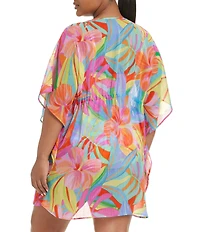 Bleu Rod Beattie Plus Size Bellissimo Botanica V-Neck Caftan Swim Coverup