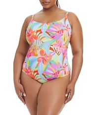 Bleu Rod Beattie Plus Size Bellisssimo Botanica Scoop Neck Mio One Piece Swimsuit