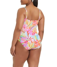 Bleu Rod Beattie Plus Size Bellisssimo Botanica Scoop Neck Mio One Piece Swimsuit