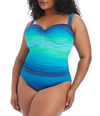 Bleu Rod Beattie Plus Size Desert Mirage Shirred Mio One Piece Swim Suit