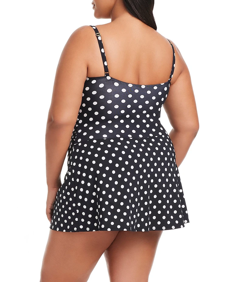Bleu Rod Beattie Plus Size Double Trouble Sweetheart Neck Shirred Underwire Swim Dress One Piece Swimsuit