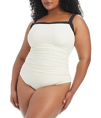 Bleu Rod Beattie Plus Size I'm With The Band Square Neck Tank Mio One Piece Swimsuit