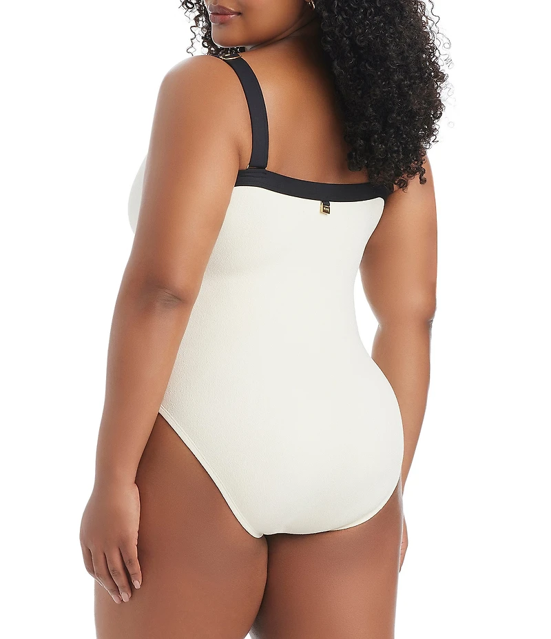Bleu Rod Beattie Plus Size I'm With The Band Square Neck Tank Mio One Piece Swimsuit