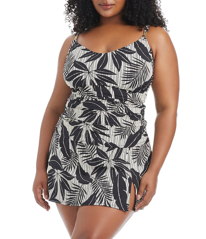 Bleu Rod Beattie Plus Size Island Time High Waist Skirted Swim Bottom