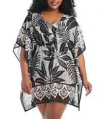 Bleu Rod Beattie Plus Size Island Time V-Neck Caftan Swim Cover-Up