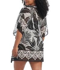 Bleu Rod Beattie Plus Size Island Time V-Neck Caftan Swim Cover-Up