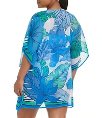 Bleu Rod Beattie Plus Size Rivera Retreat Chiffon Caftan Swim Coverup