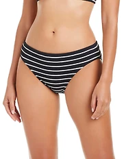 Bleu Rod Beattie Pucker Up Texture Stripe Hipster Swim Bottom