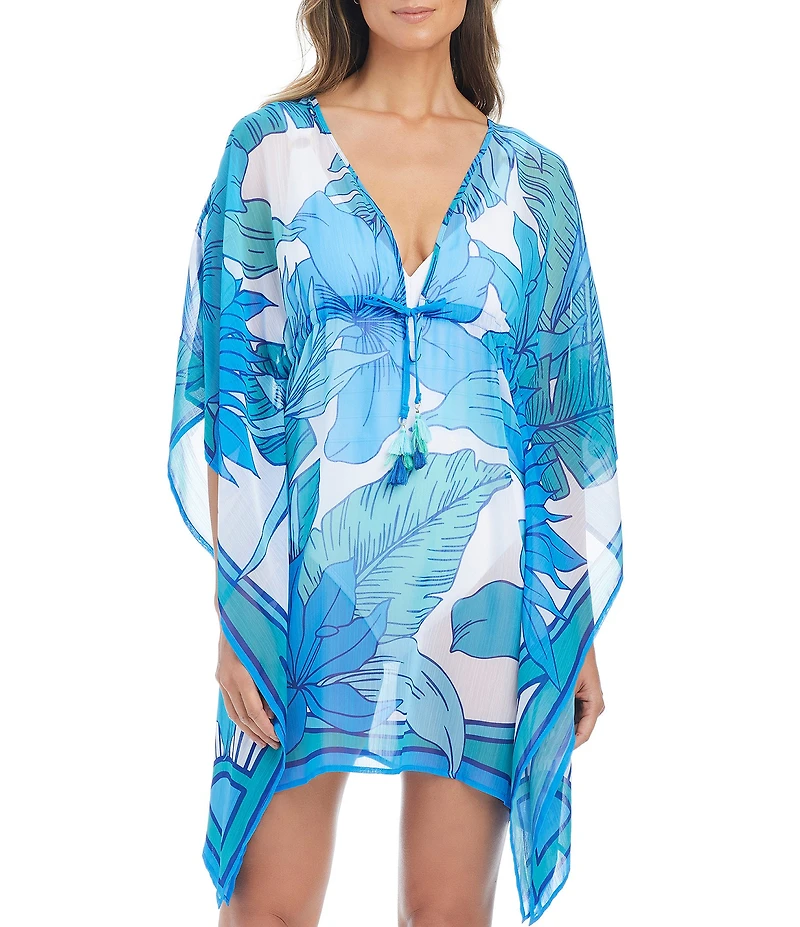 Bleu Rod Beattie Riviera Retreat V-Neck Caftan Swim Cover-Up