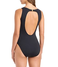 Bleu Rod Beattie Snap To It! Open Back One Piece Swimsuit