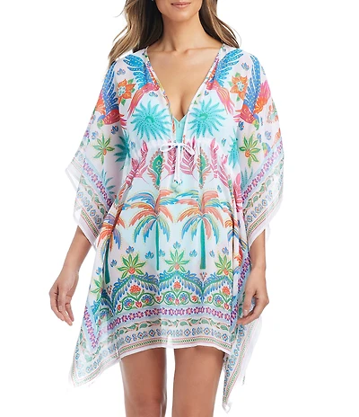 Bleu Rod Beattie Summer Solstice V-Neck Caftan Swim Cover-Up