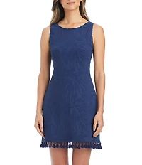 Bleu Rod Beattie Tropical Tango Floral Texture Scoop Neck A-Line Dress Swim Cover-Up