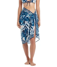 Bleu Rod Beattie Turning Tides Floral Chiffon Pareo Swim Cover-Up