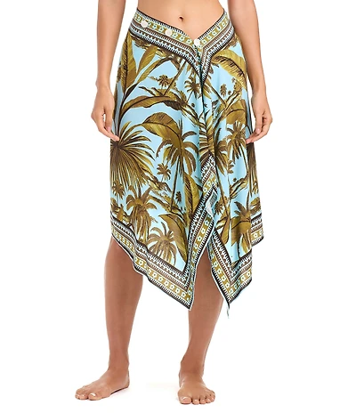 Bleu Rod Beattie White Lotus Button Front Pareo Swim Cover-Up