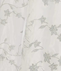 Blondie Nites Caviar Floral Glitter Pinch Lace-Up Back Ballgown Dress