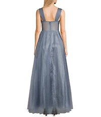 Blondie Nites Embellished Mesh Sweetheart Neckline Corset Ballgown