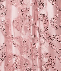 Blondie Nites Glitter Bow-Pattern Sweetheart Neck Lace Up Tie Back Dress