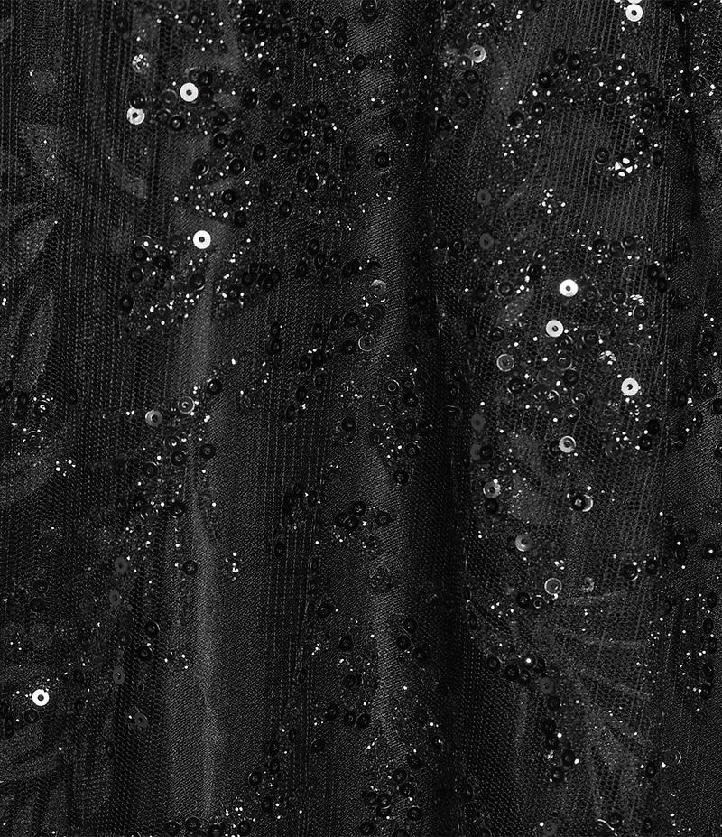 Blondie Nites Glitter Mesh Leaf Print Sweetheart Neck X-Back Tie Back A-Line Ball Gown