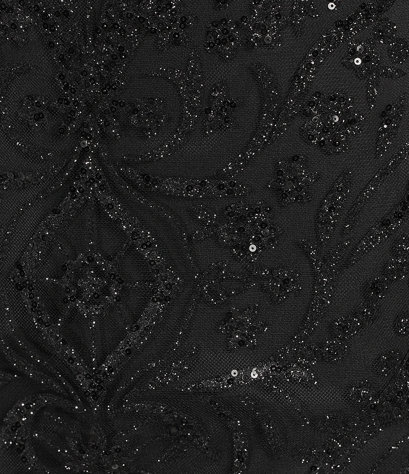 Blondie Nites Glitter Patterned Strapless Cutout Lace Up Tie Back Dress