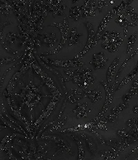 Blondie Nites Glitter Patterned Strapless Cutout Lace Up Tie Back Dress