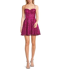 Blondie Nites Glitter Pinch Front Tie Back Party Dress