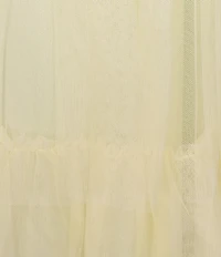 Blondie Nites Mesh Beaded Applique Halter Neck Tiered Gown