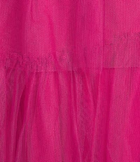 Blondie Nites Mesh Bow Cutout Sweetheart Neck Tie Back Tiered Ball Gown