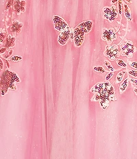 Blondie Nites Mesh Off-The-Shoulder Butterfly Corset Dress