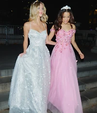 Blondie Nites Mesh Off-The-Shoulder Butterfly Corset Dress